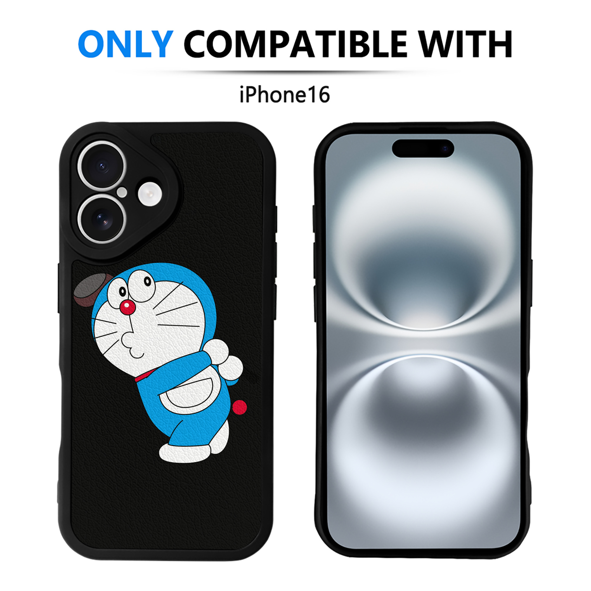 （画像用） ドラえもん Doraemon 【iPhone 16シリーズ対応】シリコンスマホケース（レザー調） 材質：シリコン